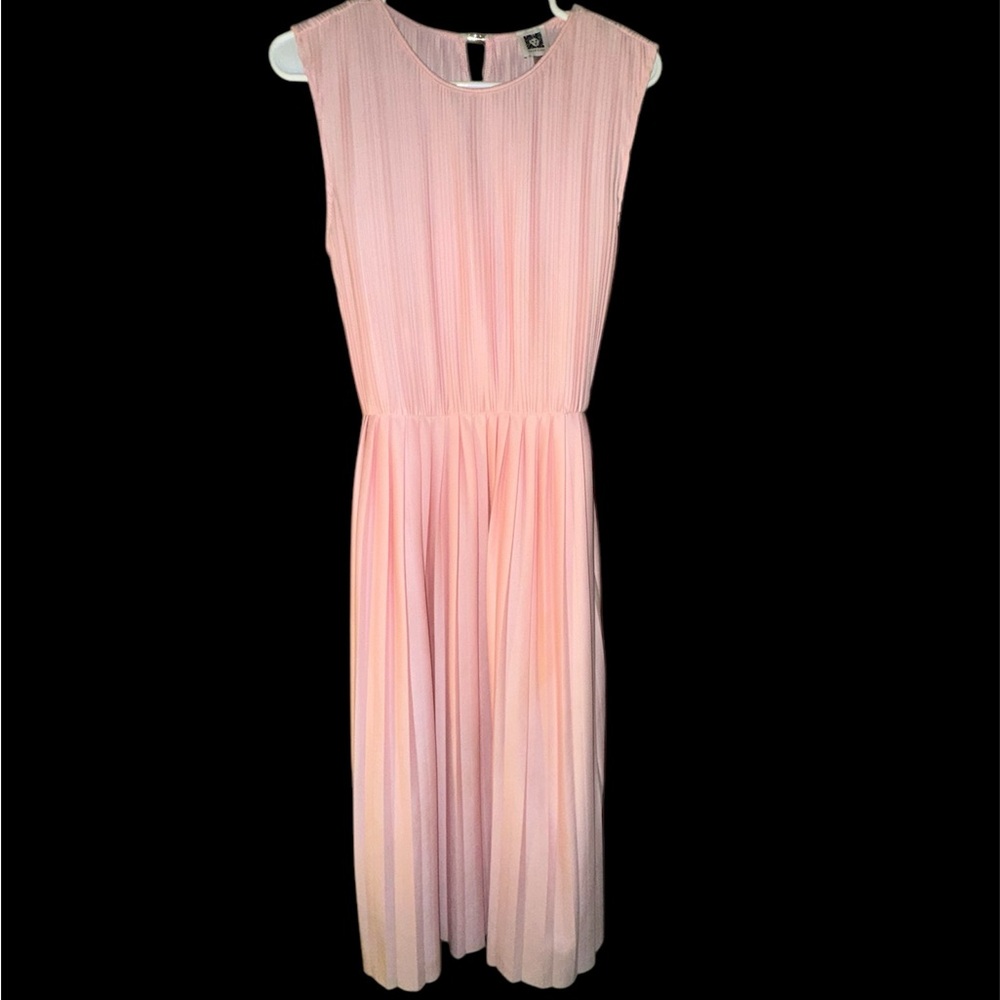 Anne Klein Pink Midi Sundress with Cap Sleeves